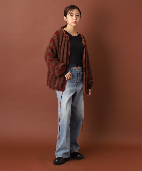 muller of yoshiokubo(ミュラーオブヨシオクボ)の「muller of yoshiokubo(ミュラーオブヨシオクボ)LATTICE MOHAIR BLOUSON ニット(ニット/セーター・レディース・ブラウン系・00)」の8枚目の写真