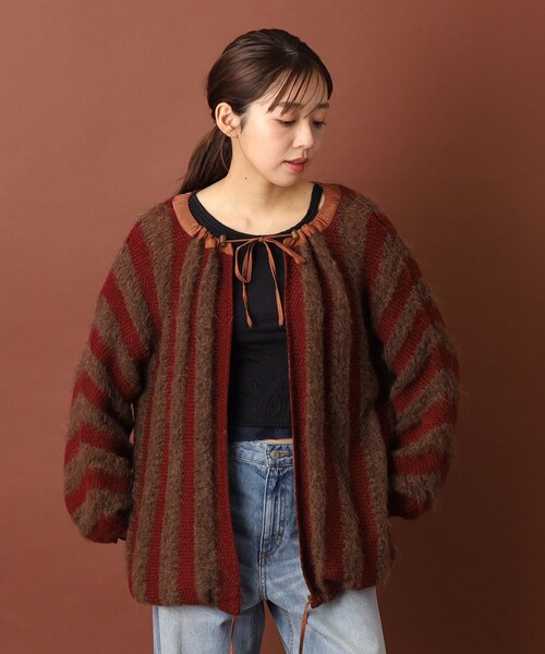 muller of yoshiokubo(ミュラーオブヨシオクボ)の「muller of yoshiokubo(ミュラーオブヨシオクボ)LATTICE MOHAIR BLOUSON ニット(ニット/セーター・レディース・ブラウン系・00)」の14枚目の写真