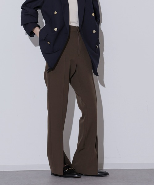 Apo(s)ture(アポスチャー)の「OLIVIA-004/Wクロススリットスリムパンツ(その他パンツ・レディース・ブラック/アイボリー/ブラウン/ベージュ・XS/S/M/L/XL)」の4枚目の写真