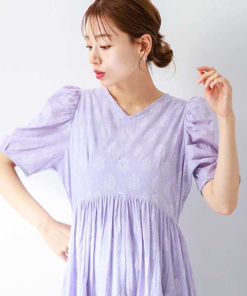 URBAN RESEARCH Sonny Label（アーバンリサーチサニーレーベル）の「コットンプリントフラワーワンピース（ワンピース・レディース・ブラック/ブルー/ラベンダー・FREE）」の4枚目の写真