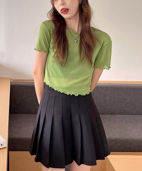 セール】メロウシースルートップス/半袖(se)（Tシャツ/カットソー