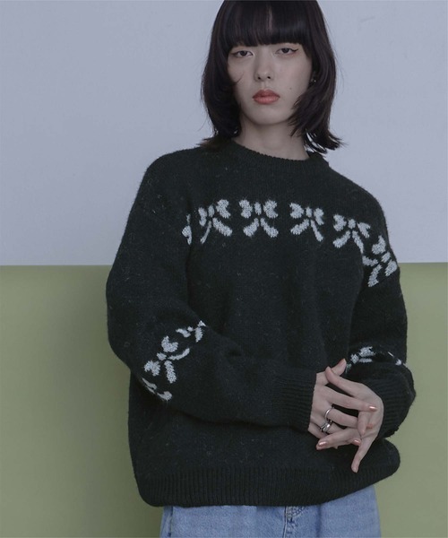 眠た医様‥購入予定_(._.)_‥ニットリボン リボン柄ニット（ニット/セーター）｜miette（ミエット）の