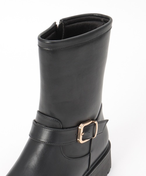 ikka(イッカ)の「エンジニアブーツ(ブーツ・レディース・ブラック/オートミール・M/L)」の8枚目の写真