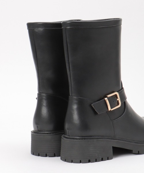 ikka(イッカ)の「エンジニアブーツ(ブーツ・レディース・ブラック/オートミール・M/L)」の5枚目の写真