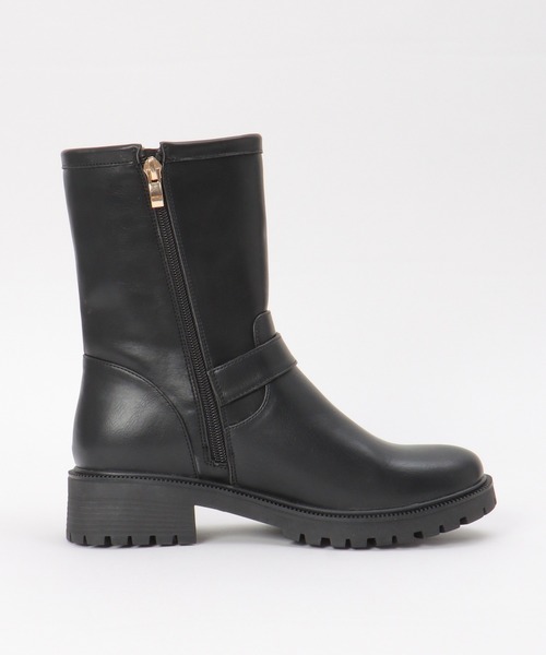 ikka(イッカ)の「エンジニアブーツ(ブーツ・レディース・ブラック/オートミール・M/L)」の6枚目の写真