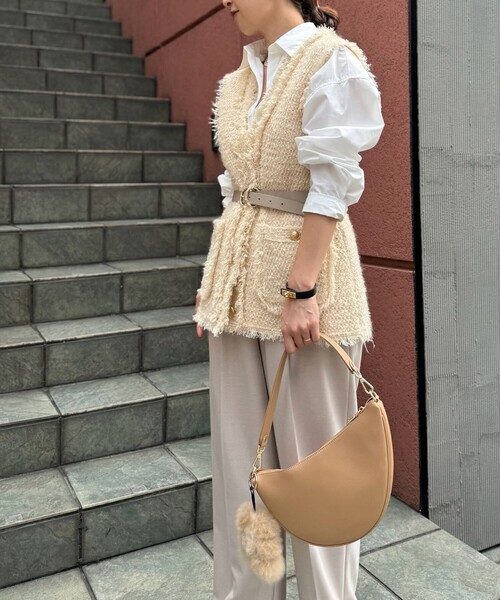 NOLLEY’S（ノーリーズ）の「ツイードフリンジベスト（ベスト・レディース・ネイビー/ベージュ・38）」の6枚目の写真