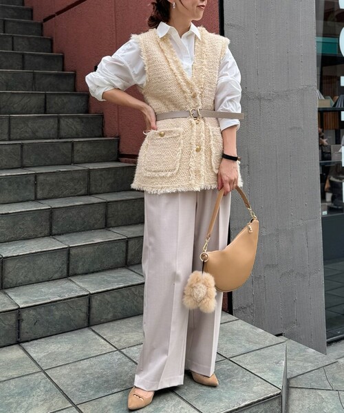 NOLLEY’S（ノーリーズ）の「ツイードフリンジベスト（ベスト・レディース・ネイビー/ベージュ・38）」の7枚目の写真