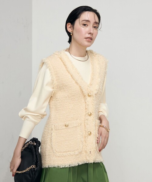 NOLLEY’S（ノーリーズ）の「ツイードフリンジベスト（ベスト・レディース・ネイビー/ベージュ・38）」の13枚目の写真
