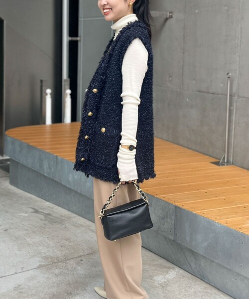 NOLLEY’S（ノーリーズ）の「ツイードフリンジベスト（ベスト・レディース・ネイビー/ベージュ・38）」の15枚目の写真