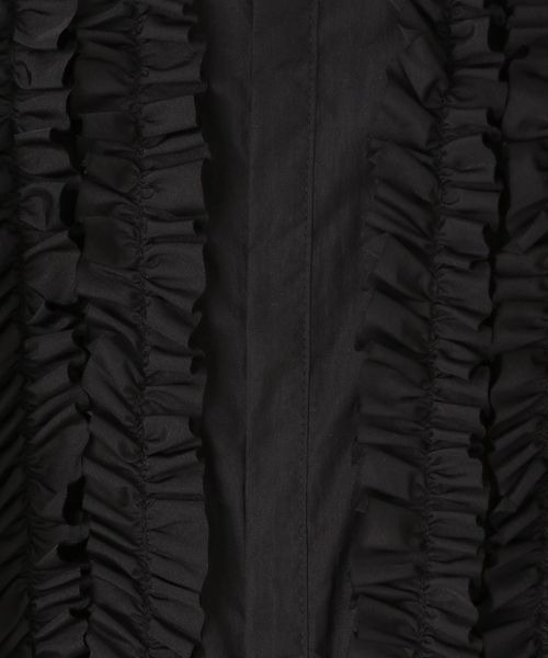 LOWRYS FARM（ローリーズファーム）の「ナイロンフリルシャツワンピースＬＳ　 145391（シャツワンピース・キッズ・ブラック/ホワイト・FREE）」の10枚目の写真