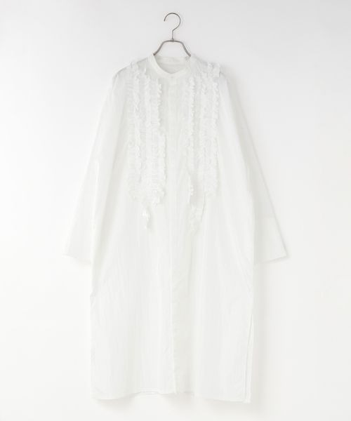 LOWRYS FARM（ローリーズファーム）の「ナイロンフリルシャツワンピースＬＳ　 145391（シャツワンピース・キッズ・ブラック/ホワイト・FREE）」の17枚目の写真