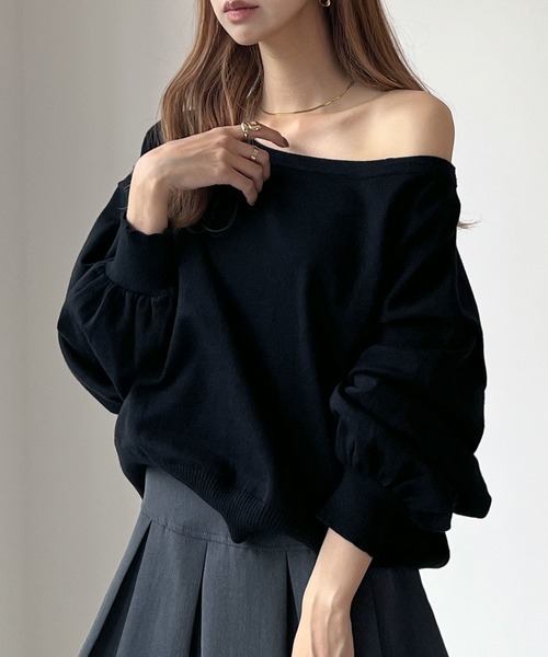 Futier land（フューティアランド）の「色んな着こなしが楽しめるワクワク感！スウェットライクショート丈トップス / 3way（ニット/セーター・レディース・ピンク/ブラック/杢グレー/ライトピンク/アイボリー・LARGE/MEDIUM）」の8枚目の写真