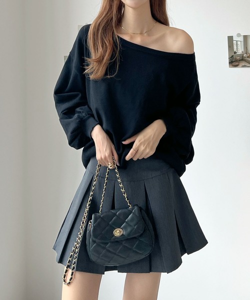 Futier land（フューティアランド）の「色んな着こなしが楽しめるワクワク感！スウェットライクショート丈トップス / 3way（ニット/セーター・レディース・ピンク/ブラック/杢グレー/ライトピンク/アイボリー・LARGE/MEDIUM）」の10枚目の写真