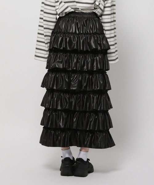 niko and...（ニコアンド）の「2WAYレザーライクフリルスカート（スカート・レディース・ダークブラウン/ブラック・FREE）」の13枚目の写真