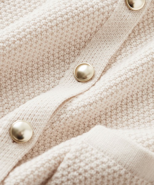 ゴールドボタンバイカラーカーディガン（カーディガン/ボレロ）｜CHAN