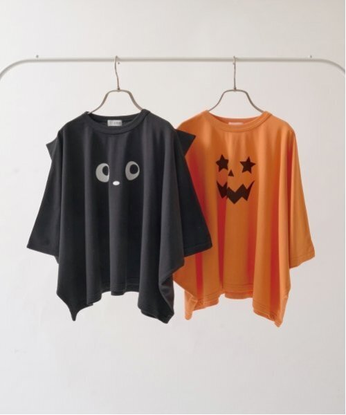 b・ROOM（ビールーム）の「【ハロウィン】カボチャ＆ねこアソート変形Tシャツ（Tシャツ/カットソー・キッズ・ブラック/オレンジ・M/L）」の3枚目の写真