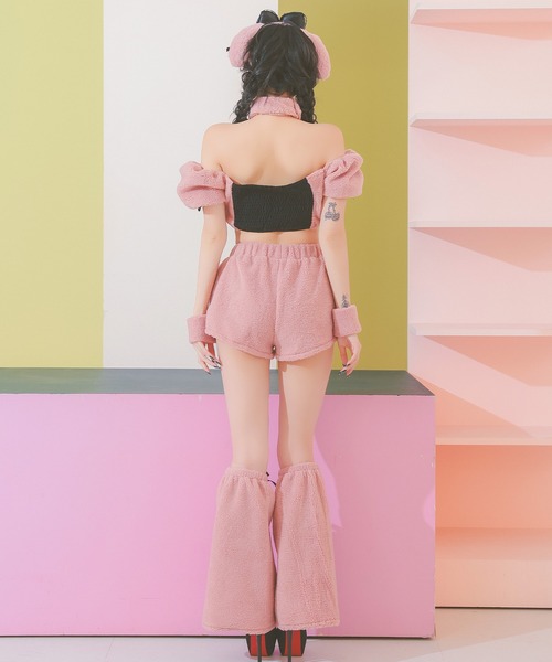 Tika（ティカ）の「コスプレ かわいい アニマル もこもこ プードル うさぎ へそ出し ふわふわ リボン 6点セット（コスチューム/パーティーグッズ・レディース・ピンク・L/M/S）」の13枚目の写真