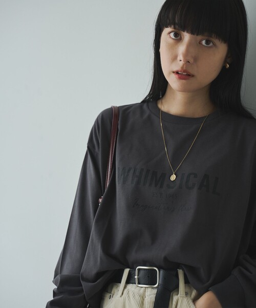 coen(コーエン)の「【WELLTECT】天竺ロゴプリントロングスリーブTシャツ(Tシャツ/カットソー・レディース・ダークグレー/オフホワイト/ブラック・L/M)」の3枚目の写真