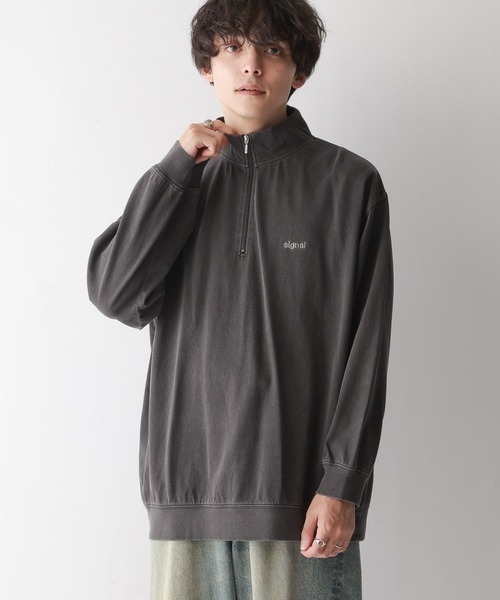 セール】【SIGNAL SPORTS】ヴィンテージライク/ピグメントハーフジップ