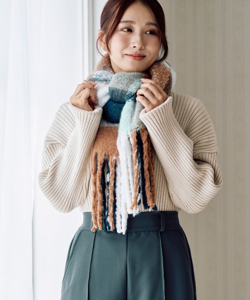 【wtw】PRADA フリンジ付きマフラー ベージュ PRADA フリンジ付きマフラー ベージュ