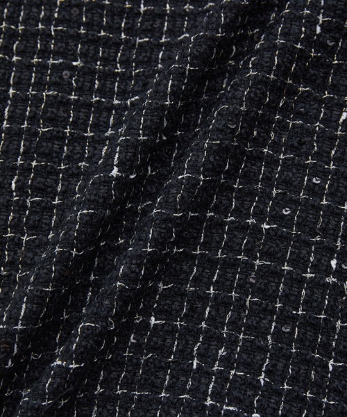 VIS（ビス）の「ライダースディテールツイードジャケット（ノーカラージャケット・レディース・ブラック系その他/ベージュ系その他・FREE）」の11枚目の写真