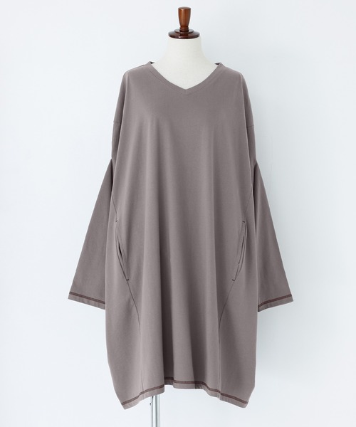 n'OrLABEL(ノアールレーベル)の「変形ドレープチュニックカットソー(Tシャツ/カットソー・レディース・ブラック/ブラウン/グレー・FREE)」の9枚目の写真