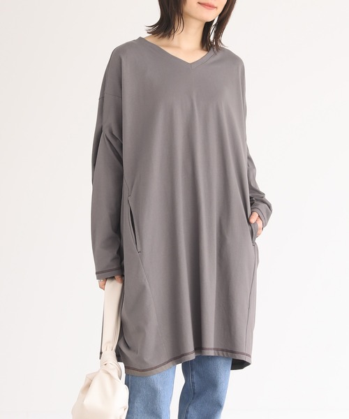 n'OrLABEL(ノアールレーベル)の「変形ドレープチュニックカットソー(Tシャツ/カットソー・レディース・ブラック/ブラウン/グレー・FREE)」の18枚目の写真