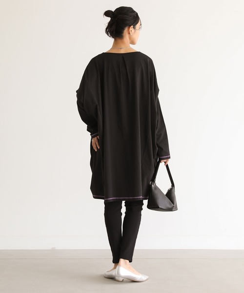 n'OrLABEL(ノアールレーベル)の「変形ドレープチュニックカットソー(Tシャツ/カットソー・レディース・ブラック/ブラウン/グレー・FREE)」の7枚目の写真