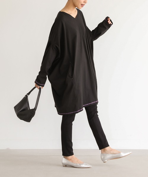 n'OrLABEL(ノアールレーベル)の「変形ドレープチュニックカットソー(Tシャツ/カットソー・レディース・ブラック/ブラウン/グレー・FREE)」の5枚目の写真