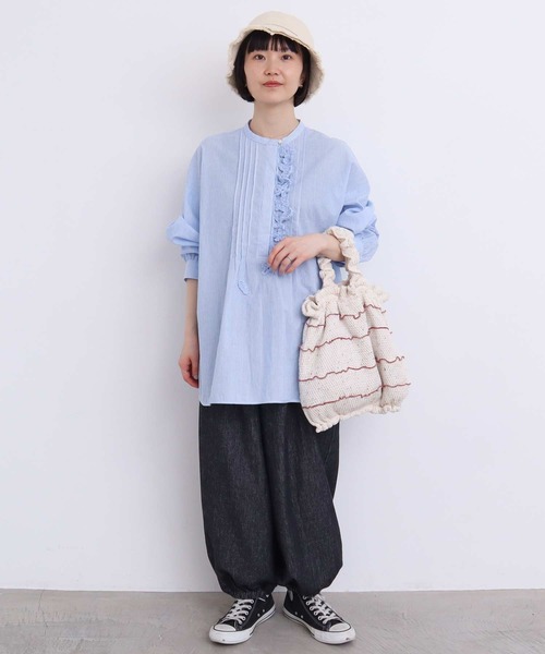 l'atelier du savon（アトリエドサボン）の「カラフルネップ もふもふバッグ（ハンドバッグ・レディース・オフホワイト/ネイビー・FREE）」の14枚目の写真