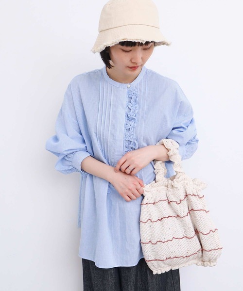 l'atelier du savon（アトリエドサボン）の「カラフルネップ もふもふバッグ（ハンドバッグ・レディース・オフホワイト/ネイビー・FREE）」の16枚目の写真