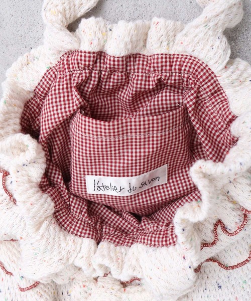 l'atelier du savon（アトリエドサボン）の「カラフルネップ もふもふバッグ（ハンドバッグ・レディース・オフホワイト/ネイビー・FREE）」の10枚目の写真