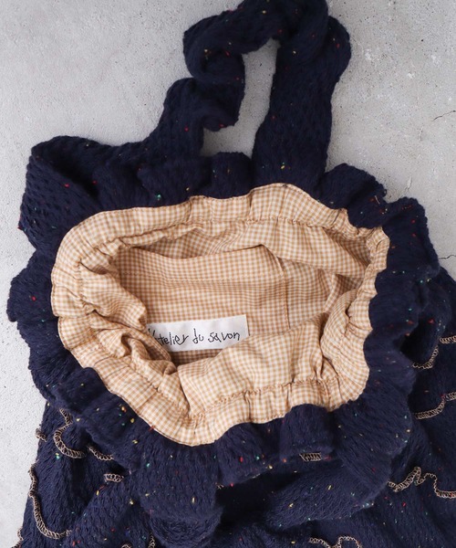 l'atelier du savon（アトリエドサボン）の「カラフルネップ もふもふバッグ（ハンドバッグ・レディース・オフホワイト/ネイビー・FREE）」の11枚目の写真