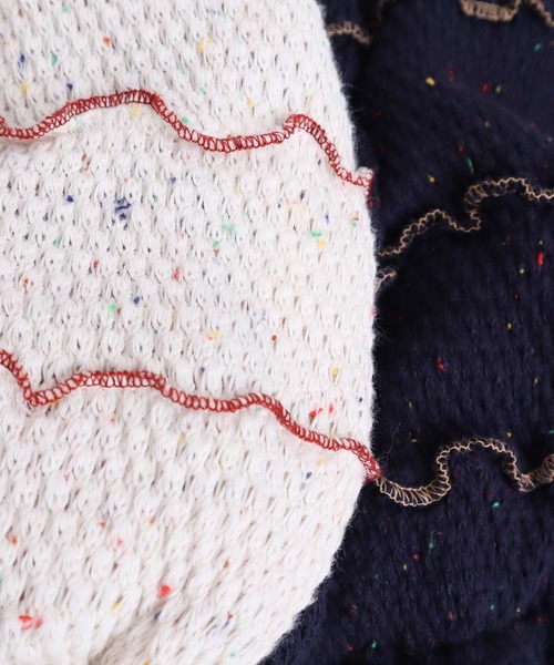 l'atelier du savon（アトリエドサボン）の「カラフルネップ もふもふバッグ（ハンドバッグ・レディース・オフホワイト/ネイビー・FREE）」の9枚目の写真