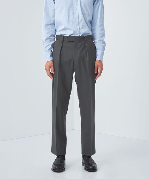 green label relaxing（グリーンレーベルリラクシング）の「TW ツイル サイドアジャスター 1プリーツ スラックス -マシンウォッシャブル-（スラックス・メンズ・ダークグリーン/ダークグレー・XL/L/S/M）」の9枚目の写真