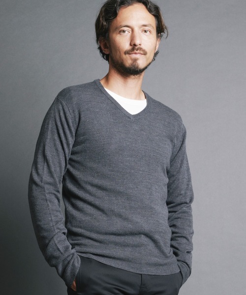 Magine（マージン）の「【SELECT】IR:CASHMERE TOUCH ACRYLIC V/N KNIT/カシミアタッチアクリルVNニット（ニット/セーター・メンズ・ブルー/ネイビー/チャコールグレー/ブラック・L/M）」の3枚目の写真