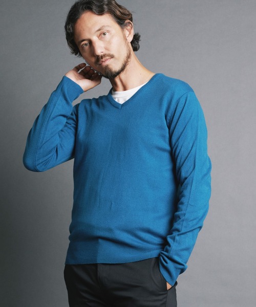 Magine（マージン）の「【SELECT】IR:CASHMERE TOUCH ACRYLIC V/N KNIT/カシミアタッチアクリルVNニット（ニット/セーター・メンズ・ブルー/ネイビー/チャコールグレー/ブラック・L/M）」の4枚目の写真