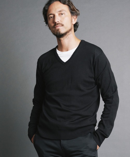 Magine（マージン）の「【SELECT】IR:CASHMERE TOUCH ACRYLIC V/N KNIT/カシミアタッチアクリルVNニット（ニット/セーター・メンズ・ブルー/ネイビー/チャコールグレー/ブラック・L/M）」の2枚目の写真