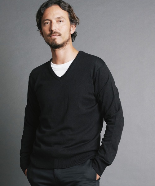 Magine（マージン）の「【SELECT】IR:CASHMERE TOUCH ACRYLIC V/N KNIT/カシミアタッチアクリルVNニット（ニット/セーター・メンズ・ブルー/ネイビー/チャコールグレー/ブラック・L/M）」の5枚目の写真