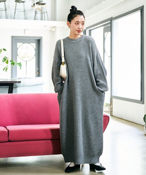 セール】限定展開 片畦 ボリューム ビッグシルエット ワンピース