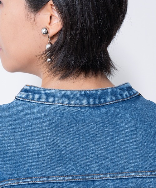 DOLLUPOOPS（ドールアップウップス）の「【ZOZO限定商品】フロントスウェットドッキングデニムトップス（スウェット・レディース・ブラック/グレー・38）」の18枚目の写真