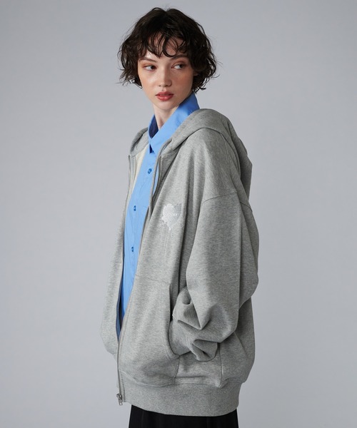 Hoodrich フルジッパー プルオーバー フーディ ３Dロゴ コットン Hoodrich フルジッパー プルオーバー フーディ 3Dロゴ コットン