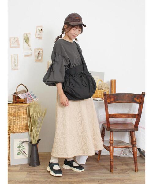Samansa Mos2（サマンサ モスモス）の「前後2WAY袖りぼんプルオーバー（Tシャツ/カットソー・レディース・カーキ/ベージュ/ブラック・F）」の9枚目の写真