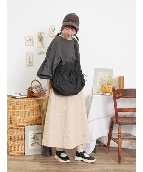 Samansa Mos2（サマンサ モスモス）の「前後2WAY袖りぼんプルオーバー（Tシャツ/カットソー・レディース・カーキ/ベージュ/ブラック・F）」の12枚目の写真