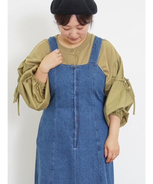 Samansa Mos2（サマンサ モスモス）の「前後2WAY袖りぼんプルオーバー（Tシャツ/カットソー・レディース・カーキ/ベージュ/ブラック・F）」の19枚目の写真