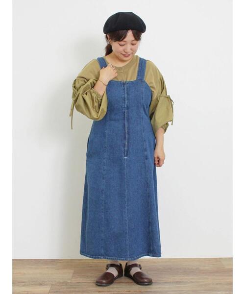 Samansa Mos2（サマンサ モスモス）の「前後2WAY袖りぼんプルオーバー（Tシャツ/カットソー・レディース・カーキ/ベージュ/ブラック・F）」の21枚目の写真