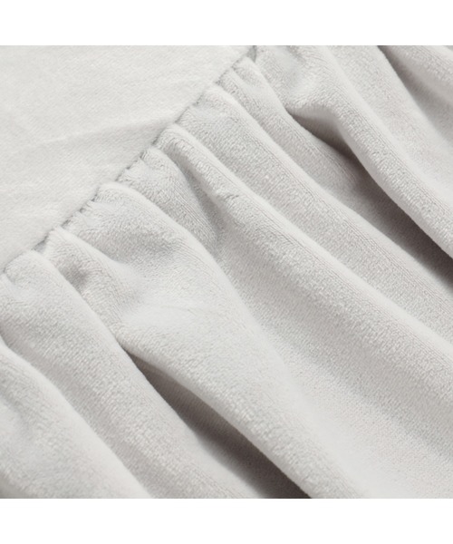 WARMY アルガンオイル加工 フリル ベッドパッド セミダブル グレー