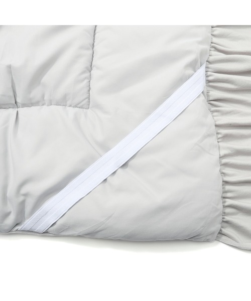 WARMY アルガンオイル加工 フリル ベッドパッド セミダブル グレー