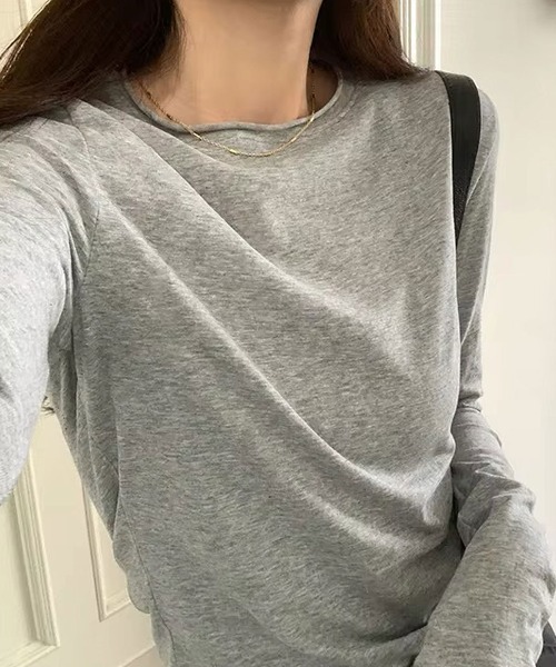 ammy.(エイミードット)の「【 ammy. / エイミードット 】 天竺 ベーシック カットソー / ロンT(Tシャツ/カットソー・レディース・グレー/ブラック/ライトブルー/ホワイト/ピンク/イエロー・FREE)」の18枚目の写真