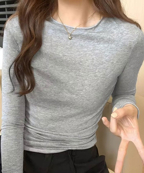 ammy.(エイミードット)の「【 ammy. / エイミードット 】 天竺 ベーシック カットソー / ロンT(Tシャツ/カットソー・レディース・グレー/ブラック/ライトブルー/ホワイト/ピンク/イエロー・FREE)」の17枚目の写真